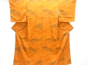 未使用品　遠山に樹木模様付け下げ小紋着物